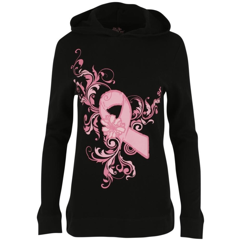 Pink Ribbon Size Small Lightweight Thermal Hoodie